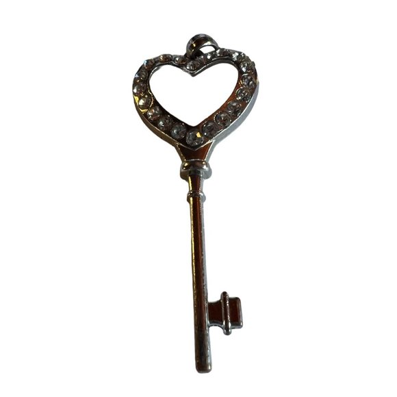 Silver Key To My Heart Pendant Necklace Charm - Picture 4 of 12